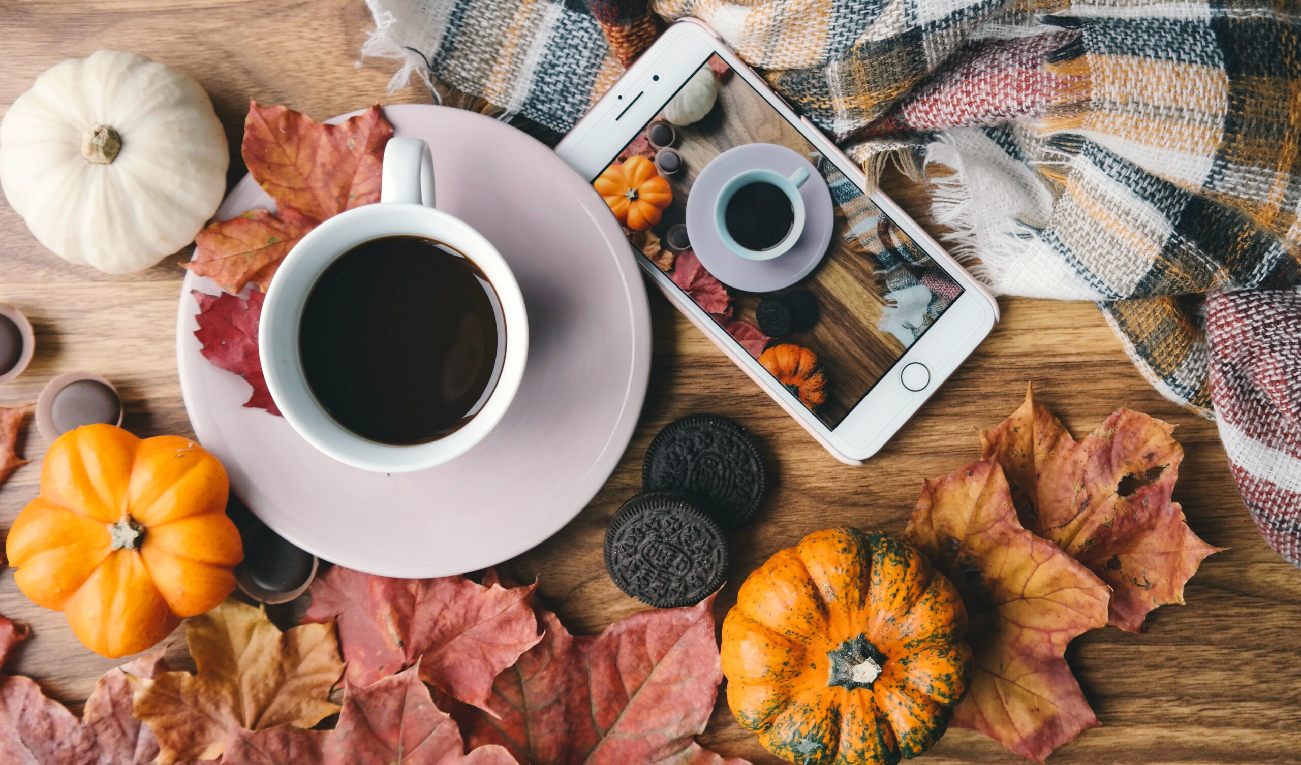 картинки с яркой осенью и кофе